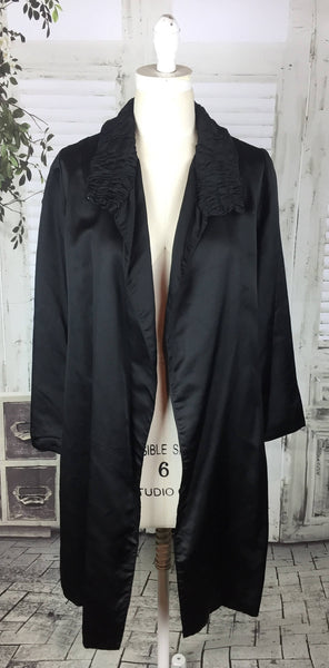 Original Vintage 1940s 40s Black Satin Evening Jacket