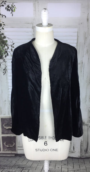Origjnal Vintage 1930's Black Velvet Jacket