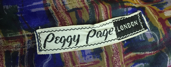 Original 1950s 50s Vintage Crazy Plaid Nylon Dress Peggy Page