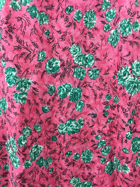 Original 1950s Vintage Pink And Green Housedress NICO