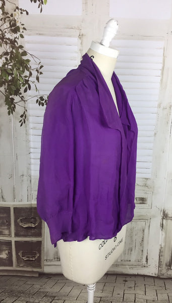 Original 1930s Vintage Purple Chiffon Blouse