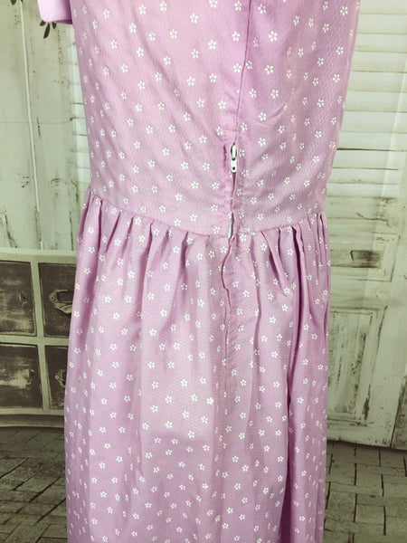 Original 1950s 50s Purple Dress With Flower Novelty Print