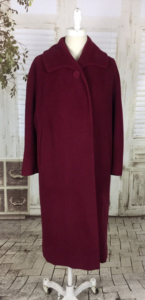 Original 1950s Rothmoor Vintage Burgundy Wine Wool Swing Coat