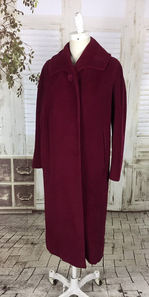 Original 1950s Rothmoor Vintage Burgundy Wine Wool Swing Coat