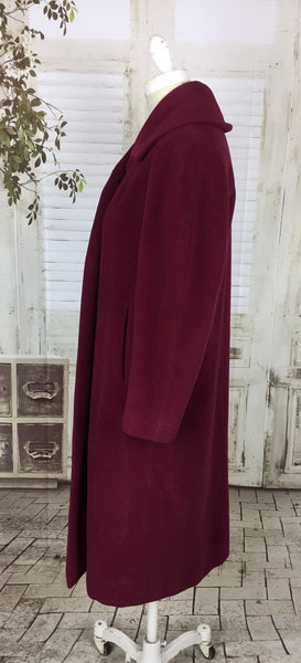 Original 1950s Rothmoor Vintage Burgundy Wine Wool Swing Coat