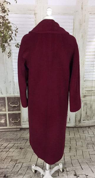 Original 1950s Rothmoor Vintage Burgundy Wine Wool Swing Coat