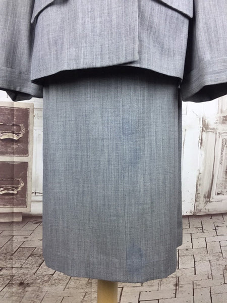 Original 1940s 40s Vintage Grey Check Double Breasted Swing Suit by Davids 