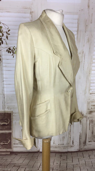 Original 1940s 40s Vintage Cream Ladies Jacket Blazer By Meachams