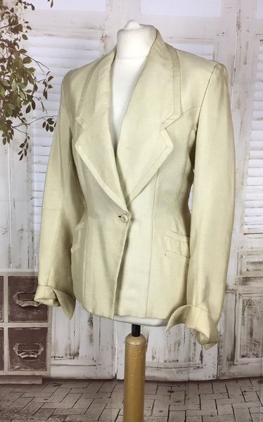 Original 1940s 40s Vintage Cream Ladies Jacket Blazer By Meachams