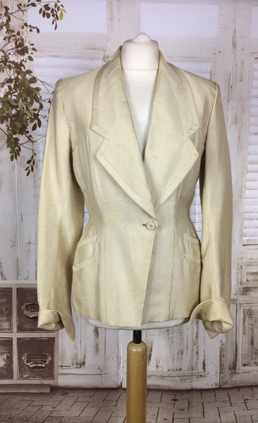 Original 1940s 40s Vintage Cream Ladies Jacket Blazer By Meachams