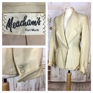 Original 1940s 40s Vintage Cream Ladies Jacket Blazer By Meachams