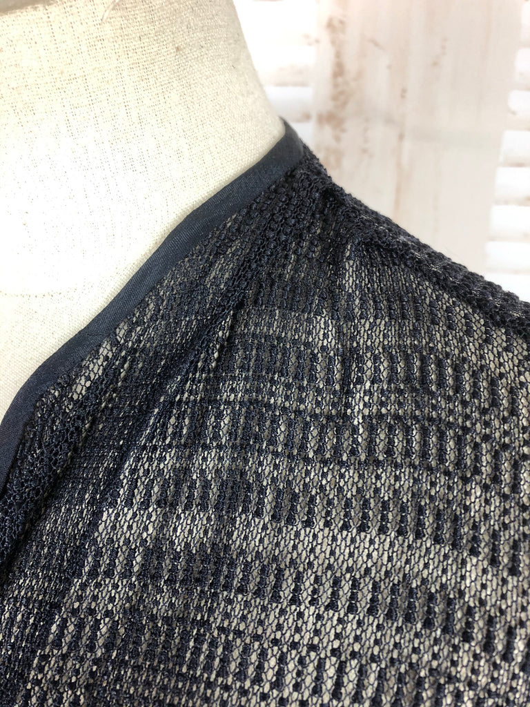 Original Vintage 1930s 30s Navy Blue Lace Knit Top Jacket – Black Sheep ...