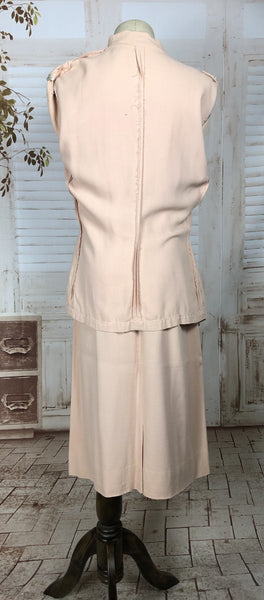 Original 1950s 50s Vintage Pale Pastel Pink Cotton Summer Suit by Life Savers Kirkland Hall