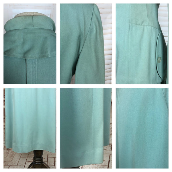 Original Late 1940s 40s Vintage Minty Aqua Summer Suit By Glenhaven