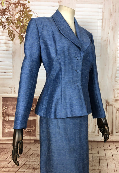 RESERVED FOR LISA - Rare Original 1950s 50s Volup Vintage Sky Blue Lilli Ann Suit