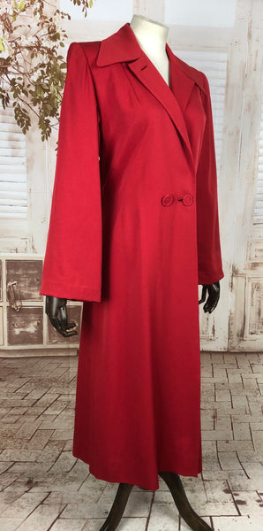 Incredible Original 1940s 40s Vintage Red Gabardine Fit And Flare Princess Coat