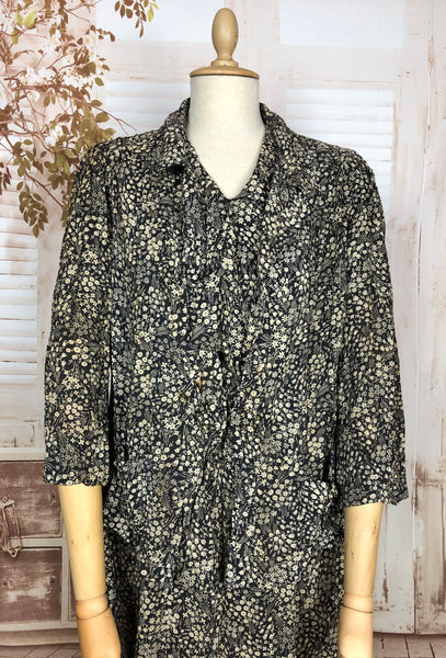 Beautiful Original 1930s Volup Vintage Dress And Jacket Set With Lily Of The Valley Print Wounded