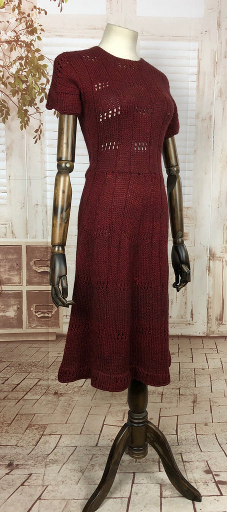Original 1940s 40s Vintage Burgundy Knit Dress Black Sheep Antiques Original 1940s 40s Vintage Burgundy Knit Dress Black Sheep Antiques
