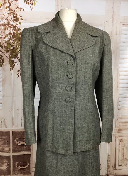Original 1940s 40s Volup Vintage Grey Suit