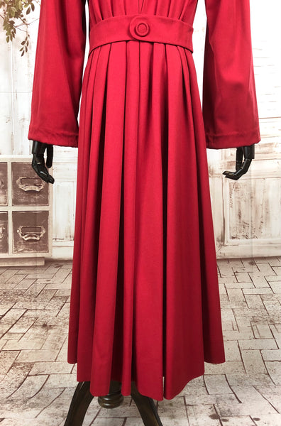 Incredible Original 1940s 40s Vintage Red Gabardine Fit And Flare Princess Coat