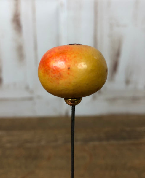 Unusual Vintage Red And Yellow Apple Hat Stick Pin