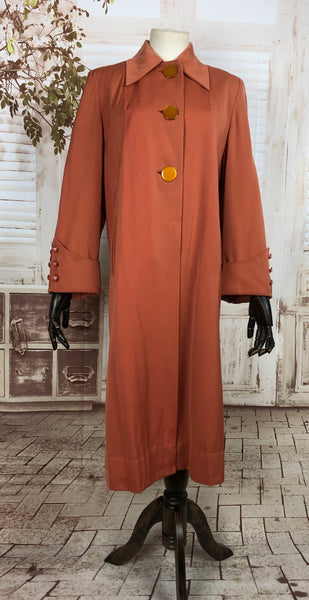 LAYAWAY PAYMENT 1 OF 2 - RESERVED FOR BRIANA - Original 1940s 40s Vintage Pumpkin Orange Gabardine Swing Coat