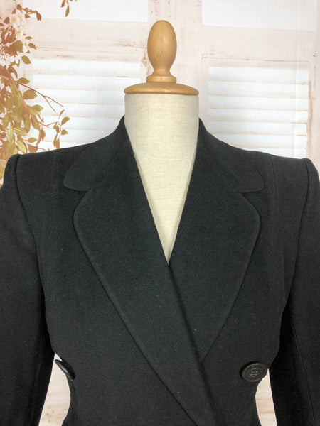 Super Strong 1940s 40s Original Vintage Masculine Cut Double Breasted Suit Jacket