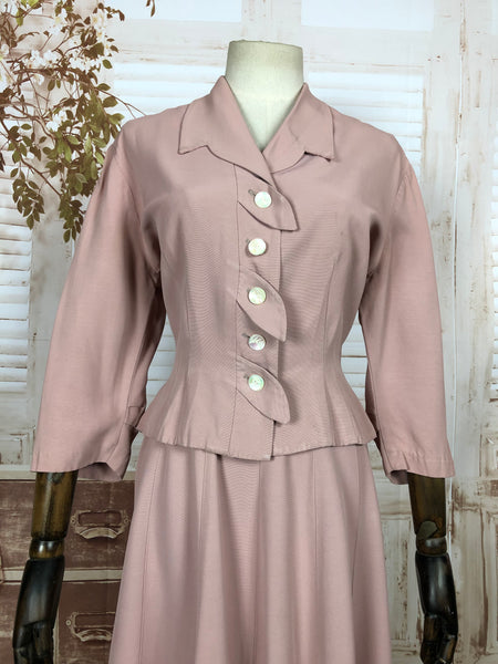 Stunning Original 1950s 50s Vintage Pastel Pink New Look Suit