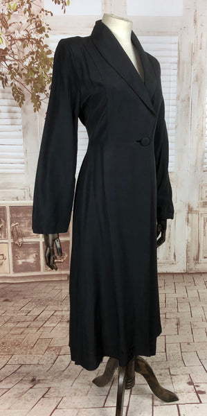 RESERVED FOR CHLOE - PLEASE DO NOT PURCHASE - Original 1940s 40s Vintage Black Faille Princess Coat By Margold