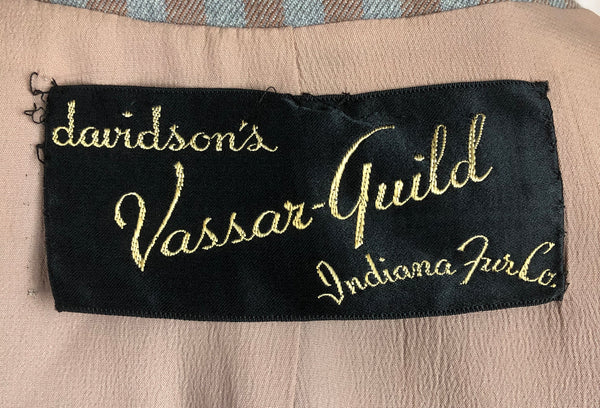 Original 1940s 40s Vintage Mauve Pink And Grey Striped Blazer Skirt Suit By Davidson’s Vassar Guild