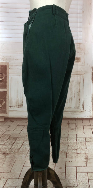 LAYAWAY PAYMENT 2 OF 3 - RESERVED FOR MAIKEN - Fabulous Original 1940s 40s Vintage Forest Green Riding Jodhpurs By Kerrybrooke