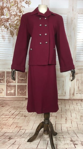 Original 1940s 40s Vintage Burgundy Swing Suit By Roxspun