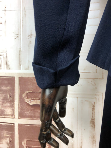 Beautiful Original 1940s 40s Vintage Navy Blue Suit By Vernon