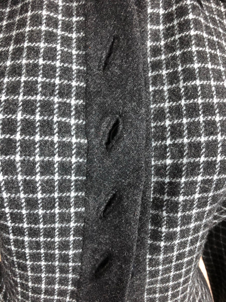 Beautiful 1940s 40s Vintage Dark Grey Check Wool Suit By Peck & Peck