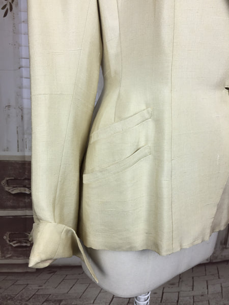 Original 1940s 40s Vintage Cream Ladies Jacket Blazer By Meachams