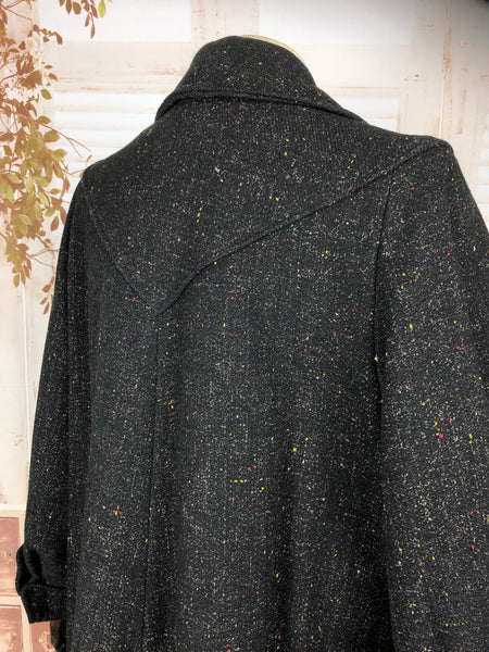 LAYAWAY PAYMENT 3 OF 3 - RESERVED FOR ANKIA - Amazing Original Late 1940s 40s / Early 1950s 50s Volup Vintage Swing Coat With Atomic Bakelite Coloured Fleck