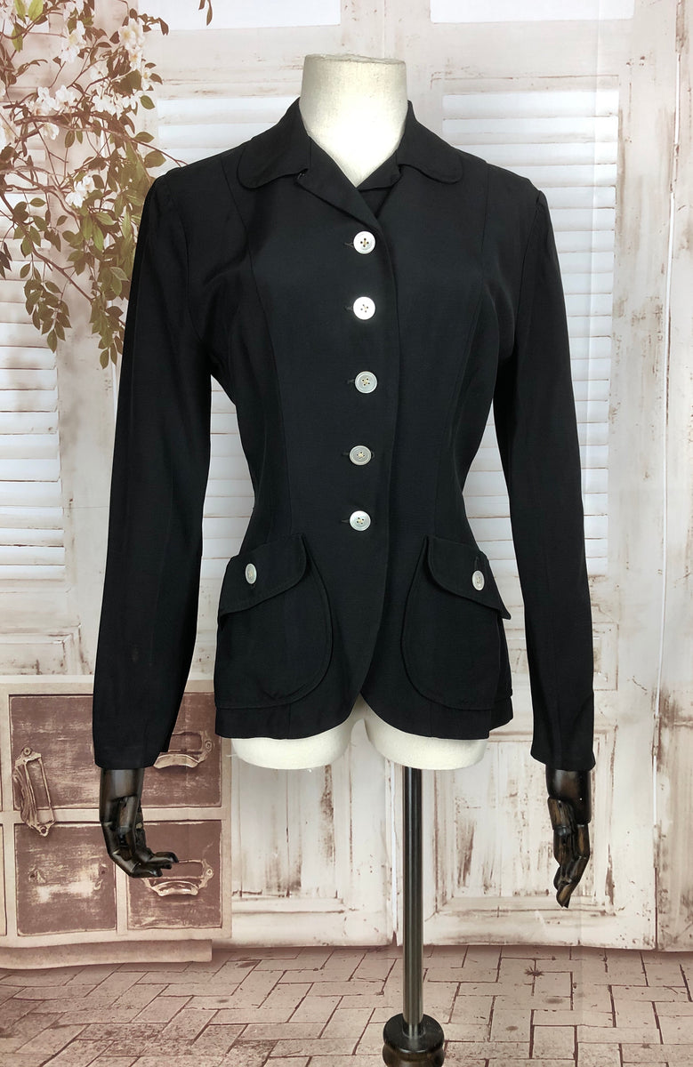 Original 1940s 40s Vintage Black Blazer By Marie Phillips – Black Sheep ...