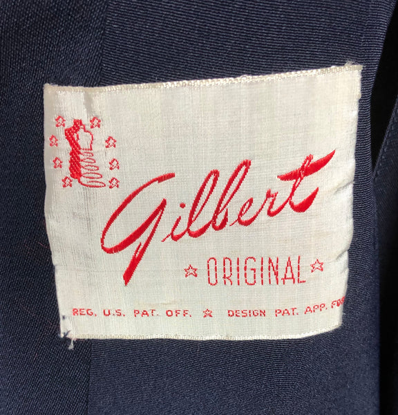 LAYAWAY PAYMENT 2 OF 2 - RESERVED FOR GIULIA - Original 1940s 40s Vintage Navy Blue Suit With Thespian Venetian Mask Buttons By Gilbert Original