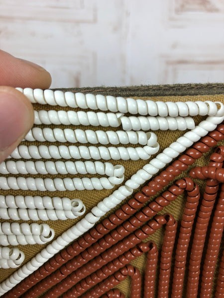 Super Rare Original 1940s / 1950s Brown And Cream Telephone Cord Bag Purse