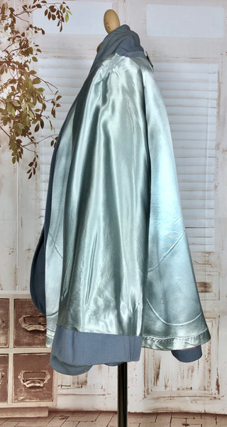 Beautiful Original 1940s Volup Vintage Periwinkle Blue Spring Weight Gabardine Swing Coat