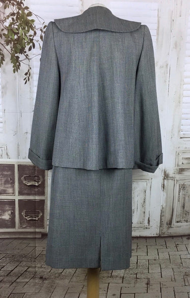 Original 1940s 40s Vintage Grey Check Double Breasted Swing Suit by Davids 