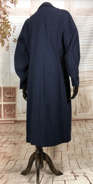 LAYAWAY PAYMENT 2 OF 3 - RESERVED FOR KHARONN - Super Rare Original Late 1920s 20s / Early 1930s 30s Vintage Navy Blue Asymmetric Coat With Amazing Fan Collar