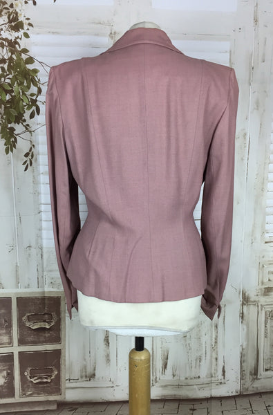 LAYAWAY PAYMENT 2 OF 2 - RESERVED FOR BECCA - PLEASE DO NOT PURCHASE - Original 1940s 40s Vintage Pink Gabardine Wool Jacket By Birchbrook