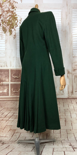 LAYAWAY PAYMENT 3 OF 3 - RESERVED FOR ANJA - Exquisite Original 1940s Vintage Forest Green Princess Coat