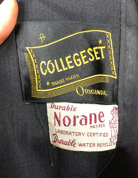 LAYAWAY PAYMENT 2 OF 3 - RESERVED FOR SARAH - PLEASE DO NOT PURCHASE - Original Volup Vintage 1940s 40s Black Belted Gabardine Coat