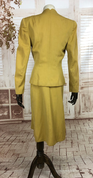 Incredible Original 1940s 40s Vintage Mustard Yellow Skirt Suit By Gilbert Original