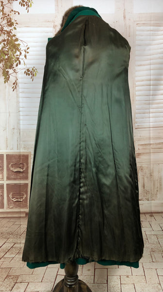 Incredible Original 1940s 40s Vintage Emerald Green Swing Coat
