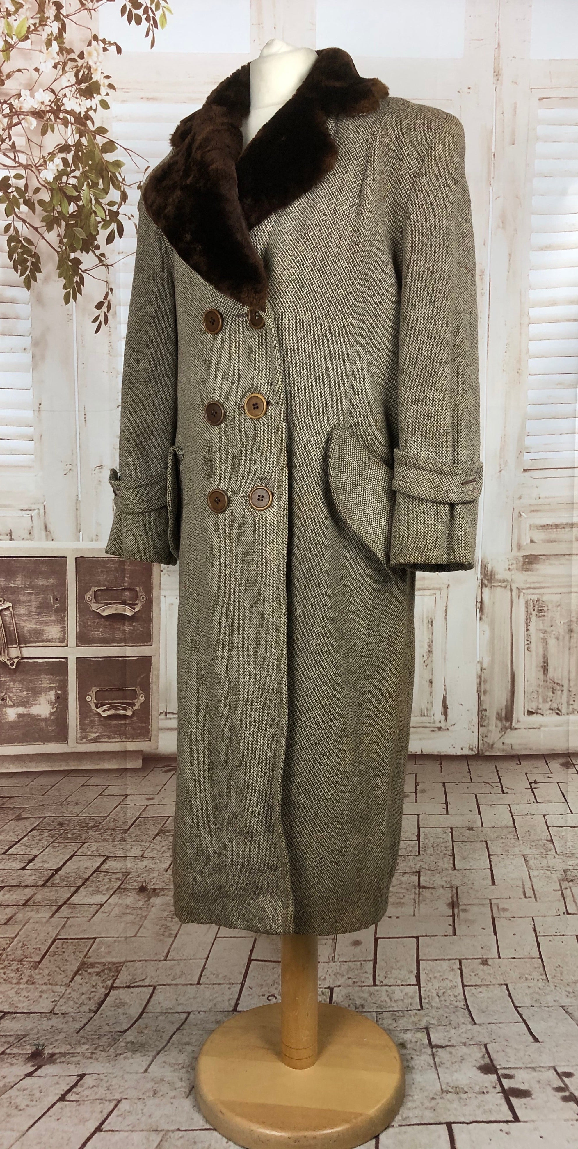 Vintage 1940s Faux newest Fur and Wool Coat