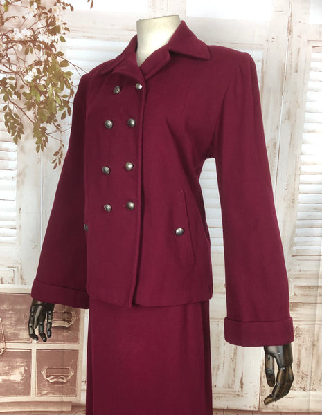 Original 1940s 40s Vintage Burgundy Swing Suit By Roxspun