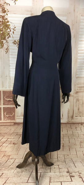 RESERVED FOR SENDI - PLEASE DO NOT PURCHASE - Amazing 1940s 40s Original Vintage Navy Blue Faille Princess Coat